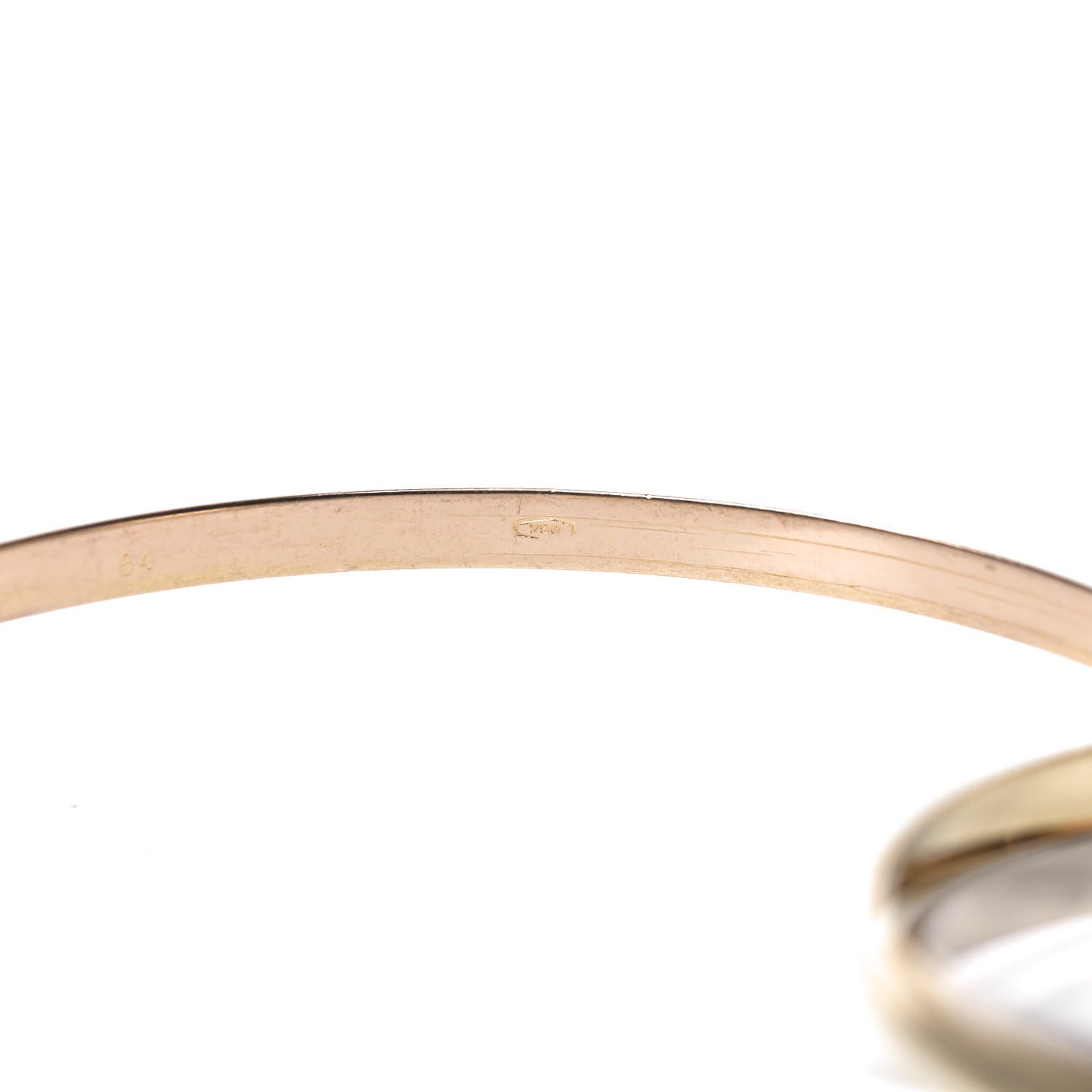 18K Pink Yellow White Gold Trinity Bangle Bracelet