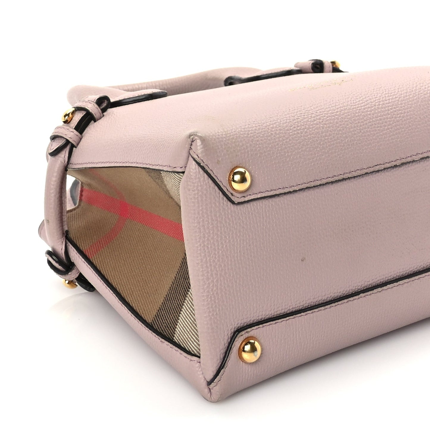 Derby Calfskin House Check Small Banner Tote Pale Orchid