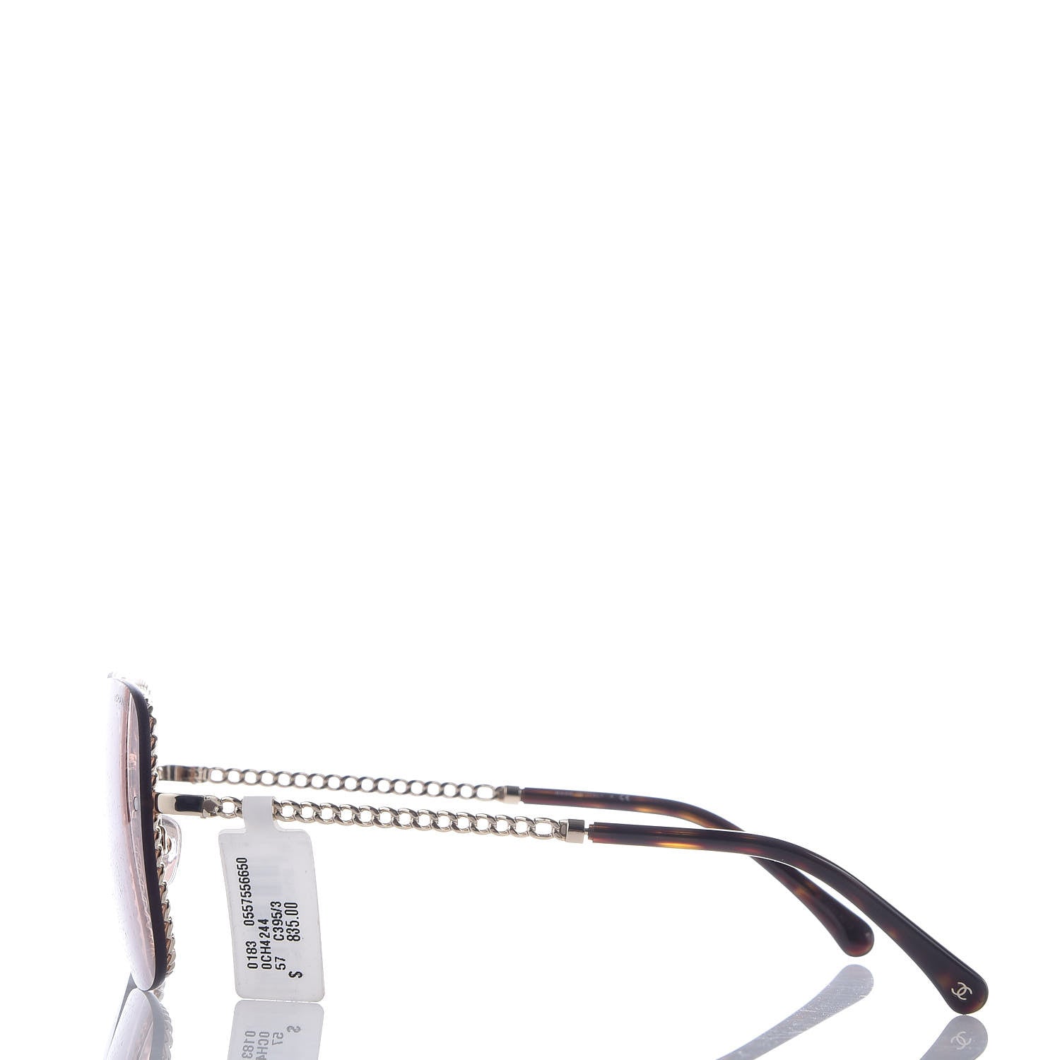 Chanel Metal Removable Chain Square Sunglasses 4244 Light Brown 4 of 9