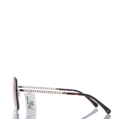 Chanel Metal Removable Chain Square Sunglasses 4244 Light Brown 4 of 9