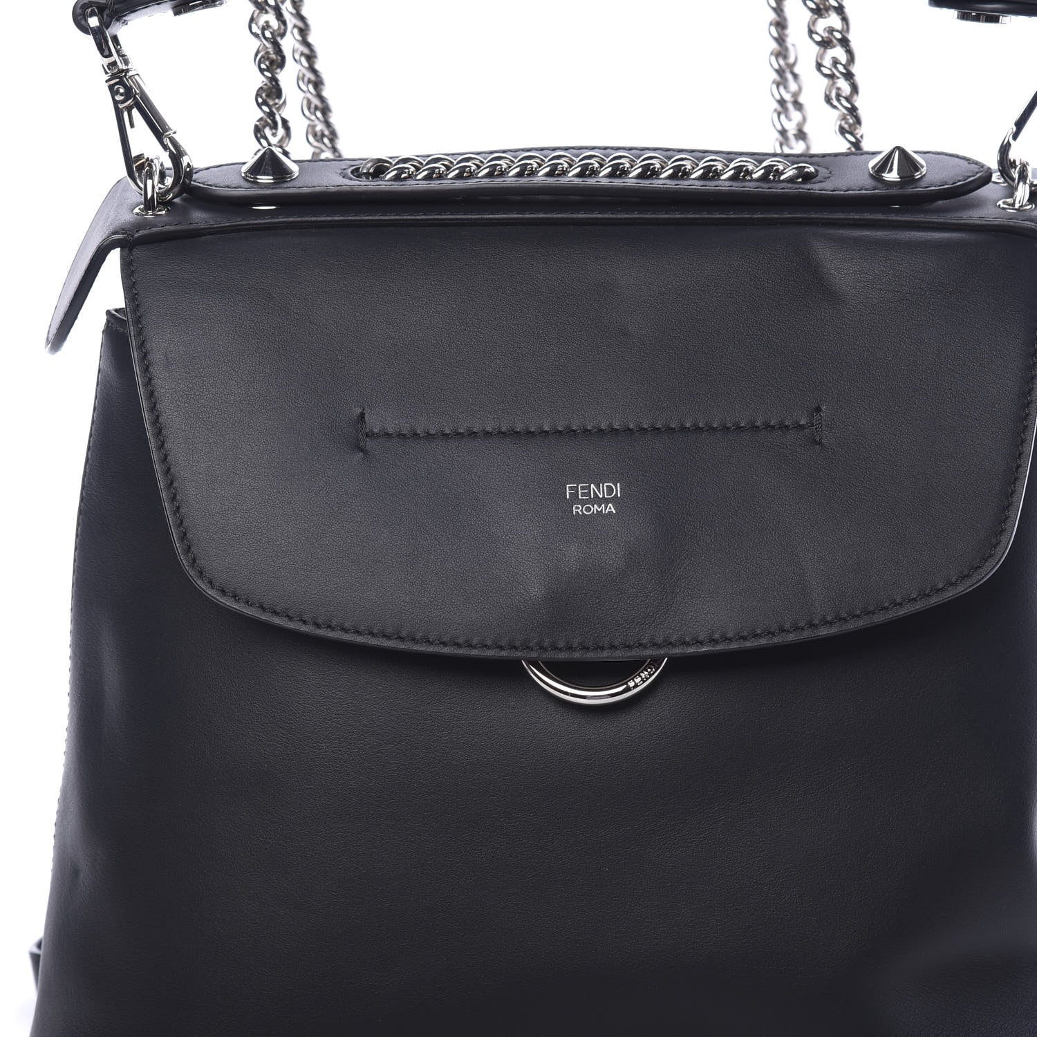 Fendi Vitello Century Opaco Large Back to School Backpack Black 7 of 11