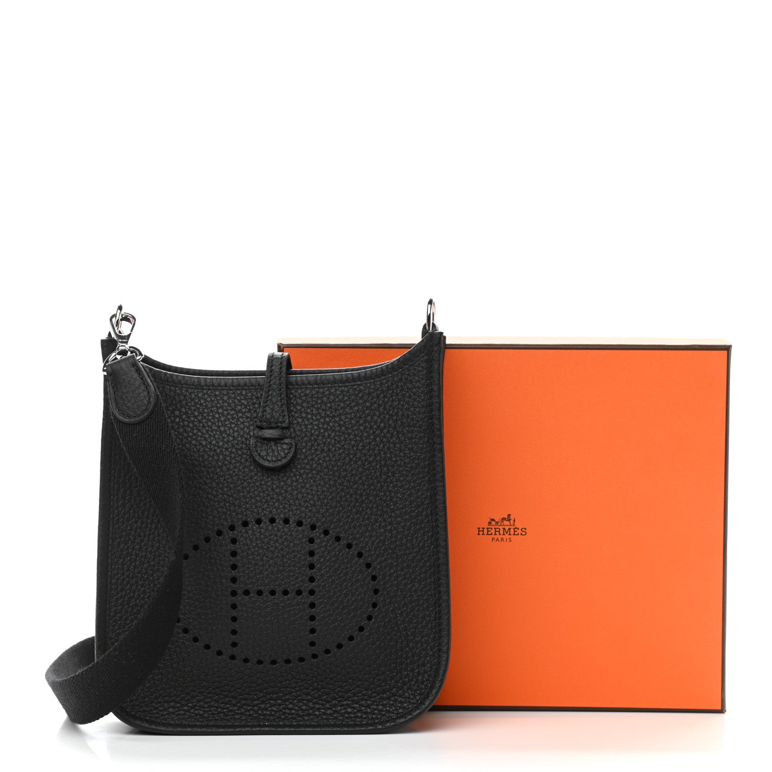 Hermes Taurillon Clemence Evelyne TPM Black 12 of 12