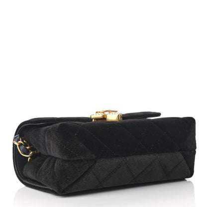 Chanel Velvet Strass Diamond Lock Flap Black 4 of 9