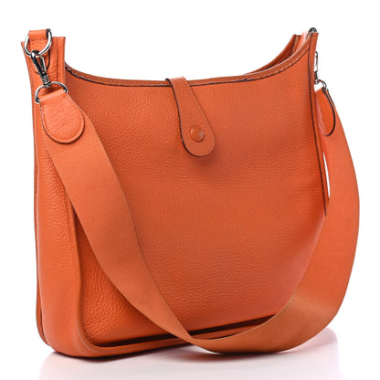 Hermes Taurillon Clemence Evelyne PM Orange 2 of 10
