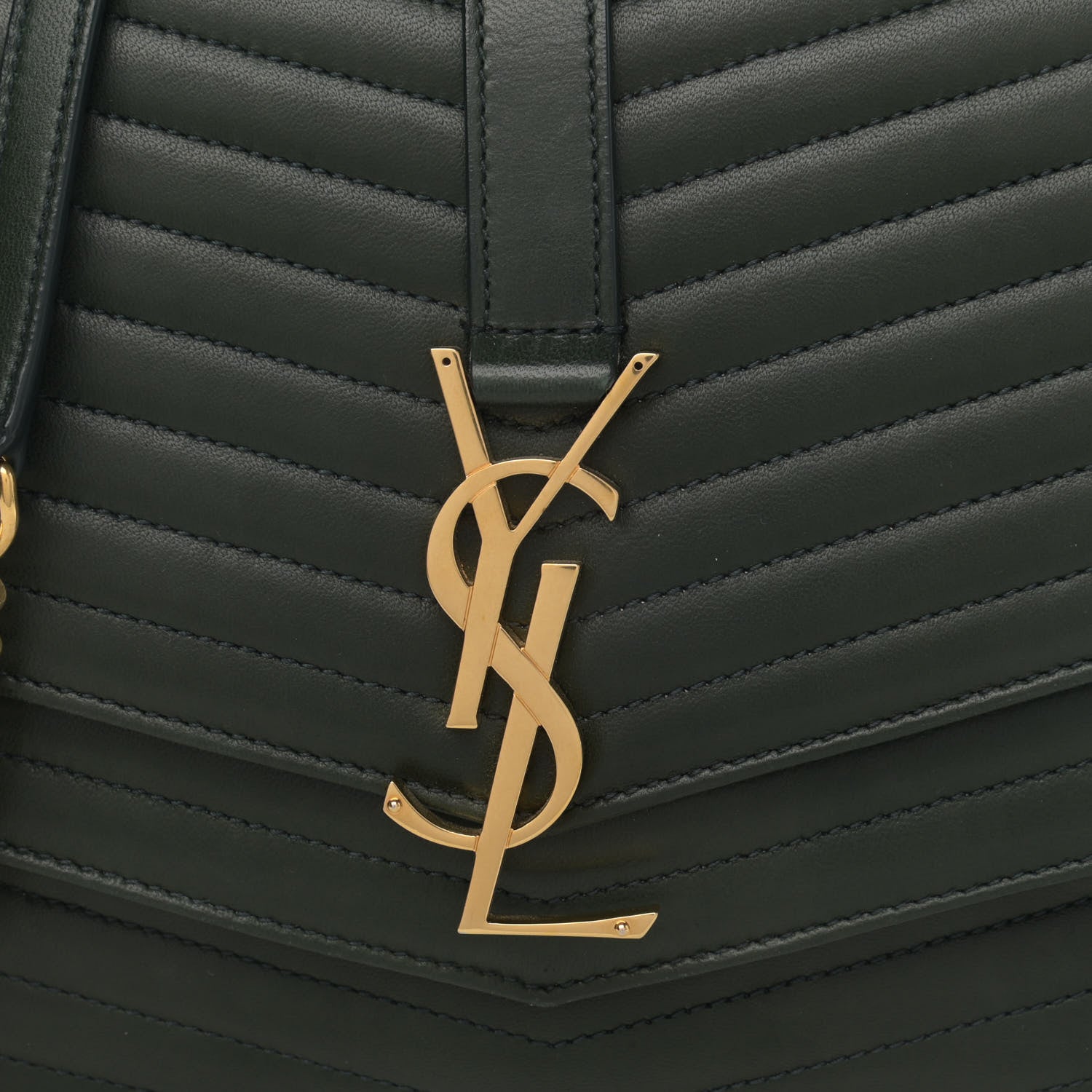 Saint Laurent Lambskin Matelasse Chevron Monogram Medium Sulpice Bag Black 9 of 16