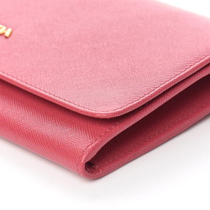 Prada Saffiano Metal Oro Chain Wallet Peonia 10 of 12