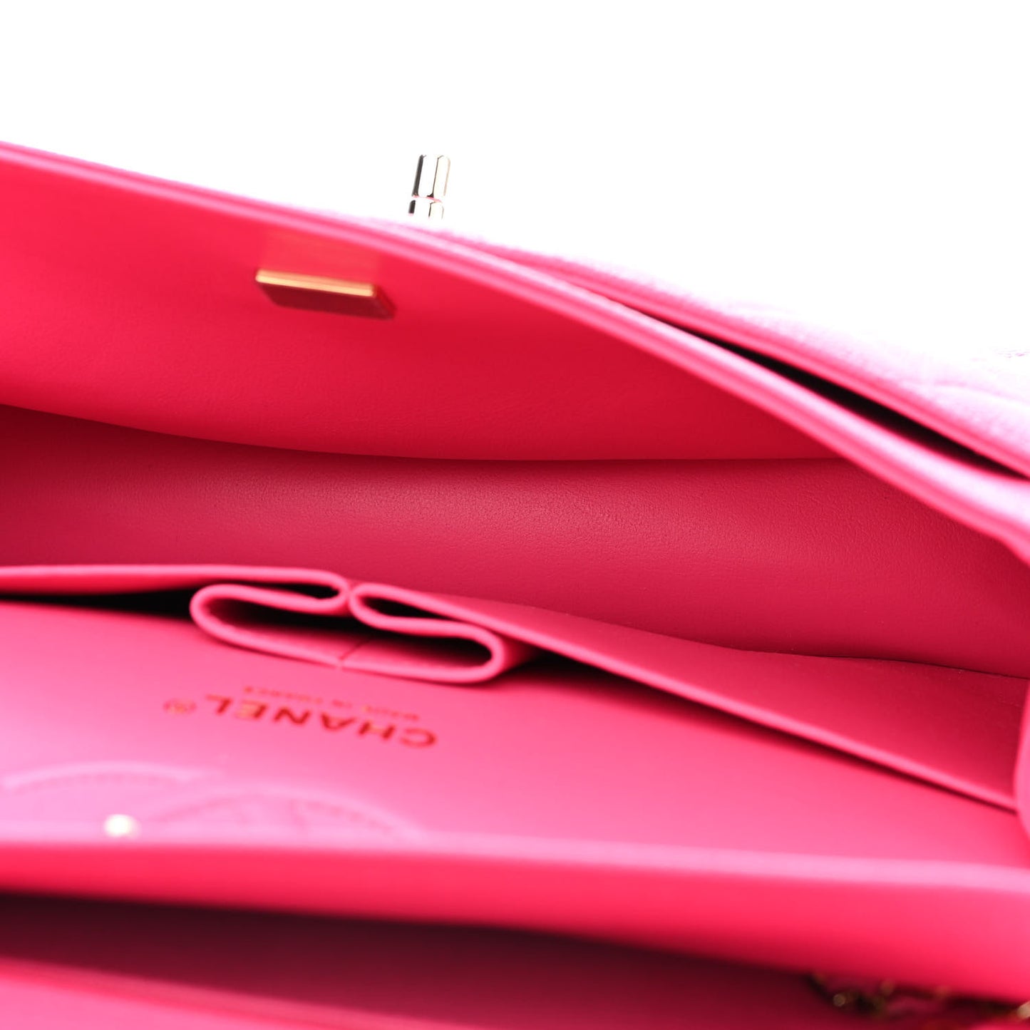 Caviar Quilted Medium Double Flap Dark Pink