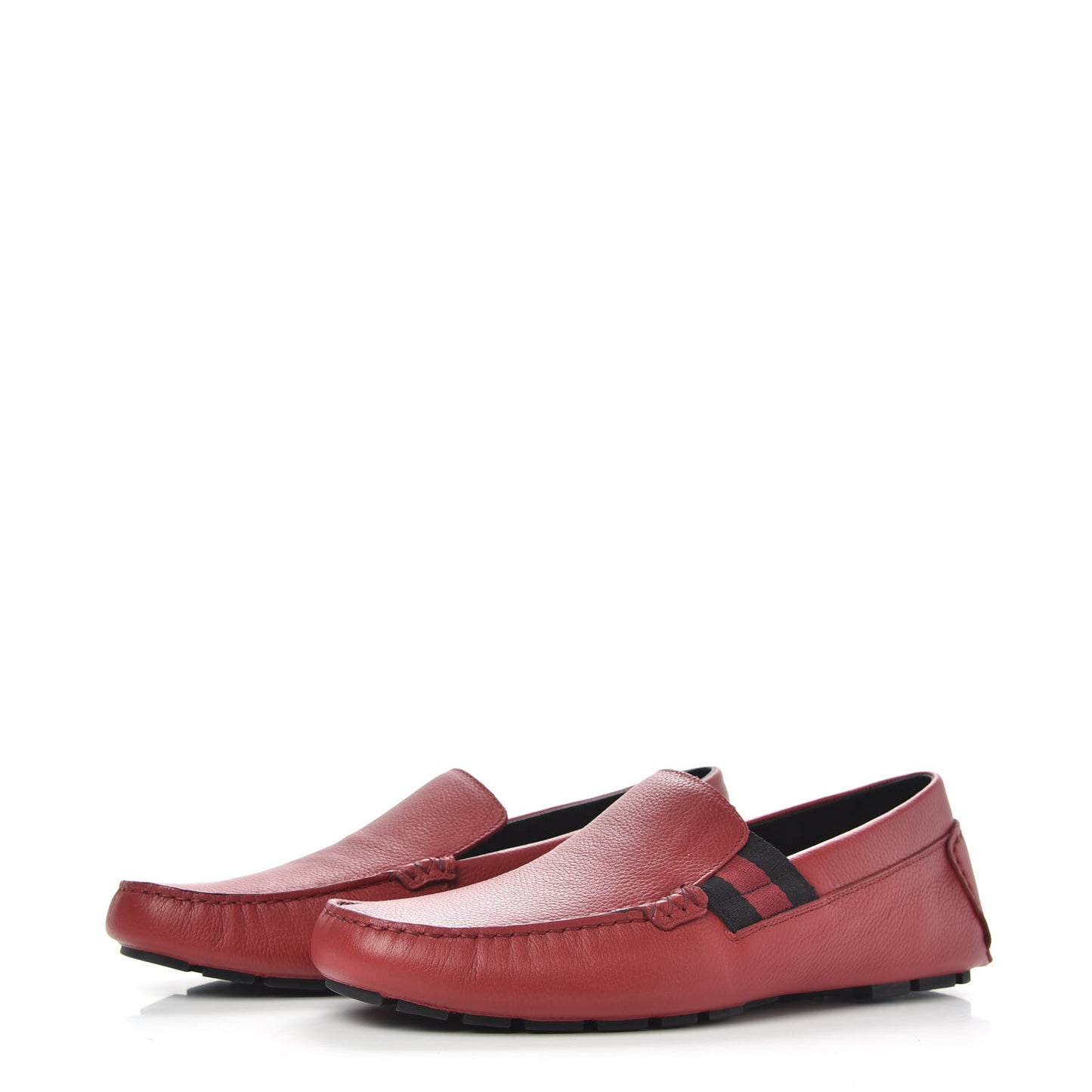 Calfskin Web Mens Driver Loafers 8 Red