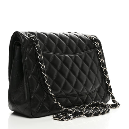 Chanel Lambskin Quilted Jumbo Double Flap Black 3 of 12