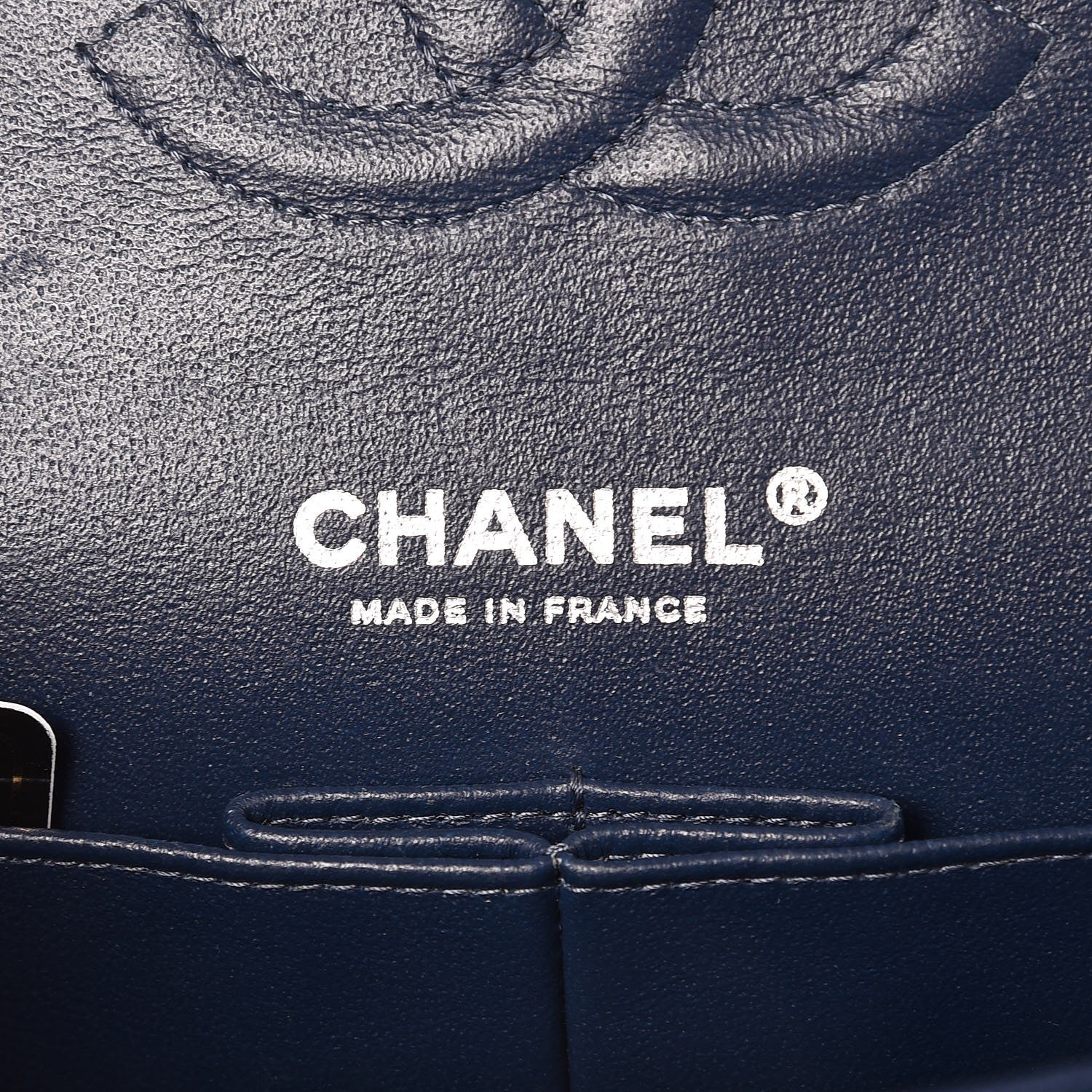 Chanel Caviar Quilted Medium Double Flap Navy 13 of 14