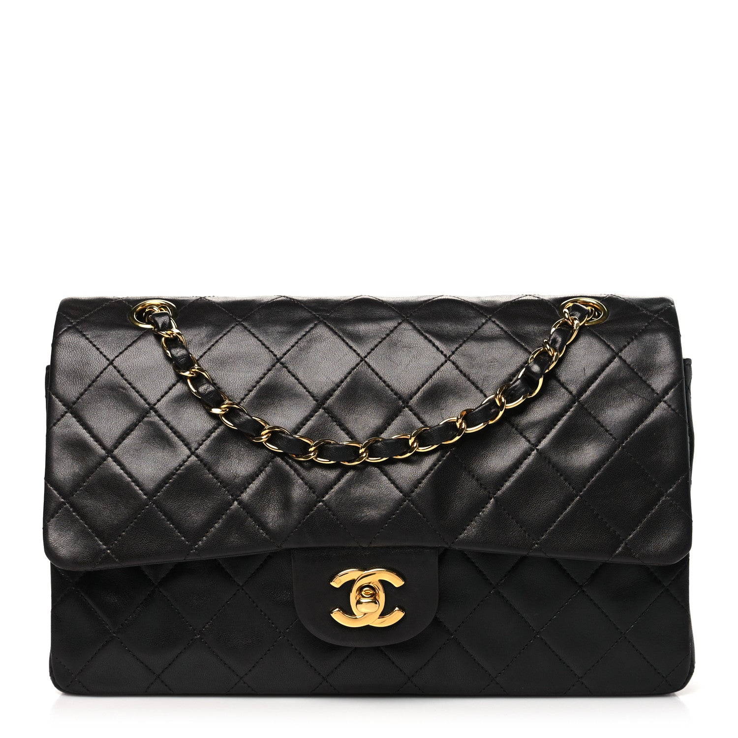 Chanel Lambskin Quilted Medium Double Flap Black 1 of 12