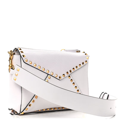 Valentino Garavani Pebbled Calfskin Medium Rockstud Hype Shoulder Bag White 2 of 4