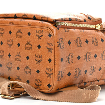 MCM Visetos Studded Medium Dual Stark Backpack Cognac 8 of 8