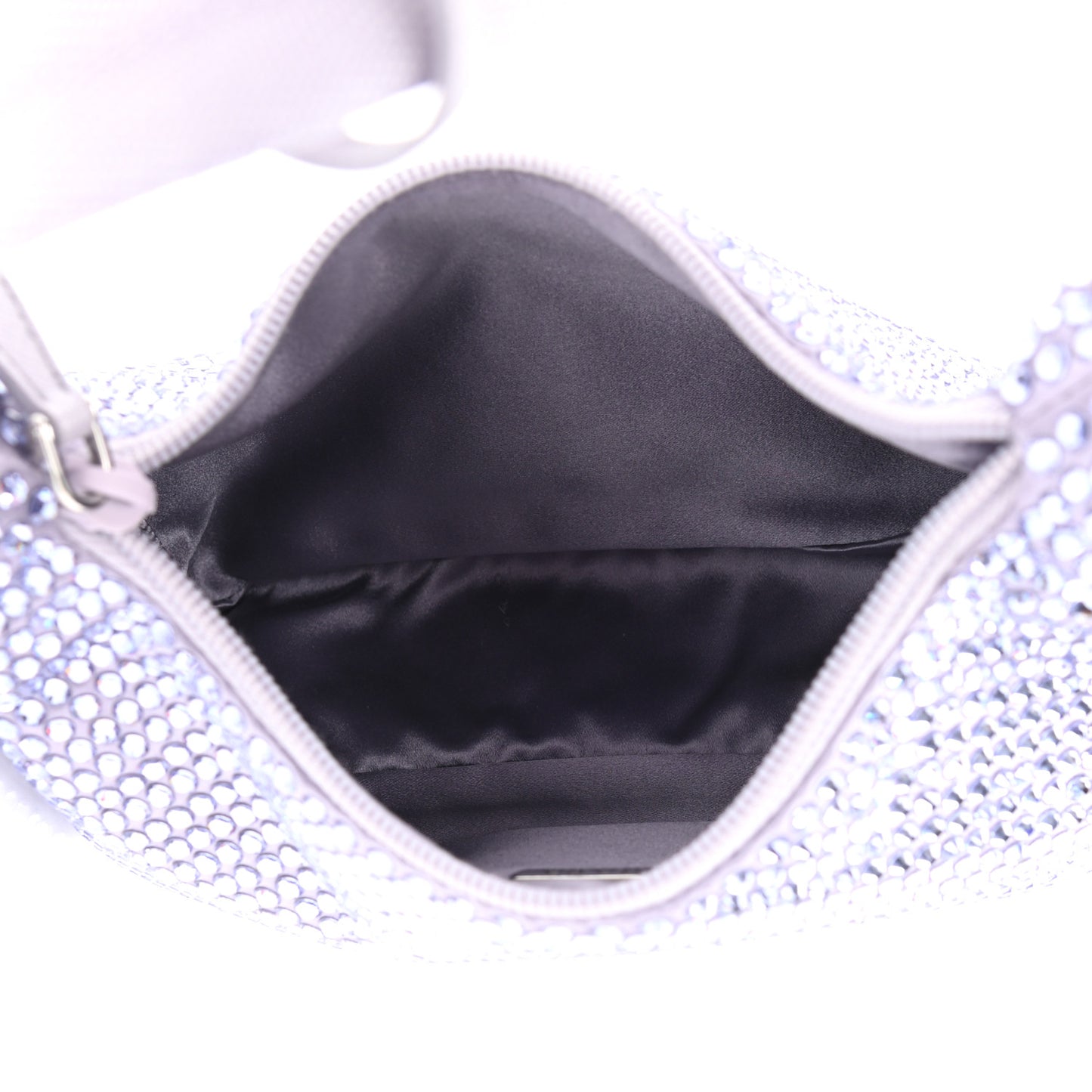 Satin Crystal Mini Re-Edition 2000 Bag Glicine