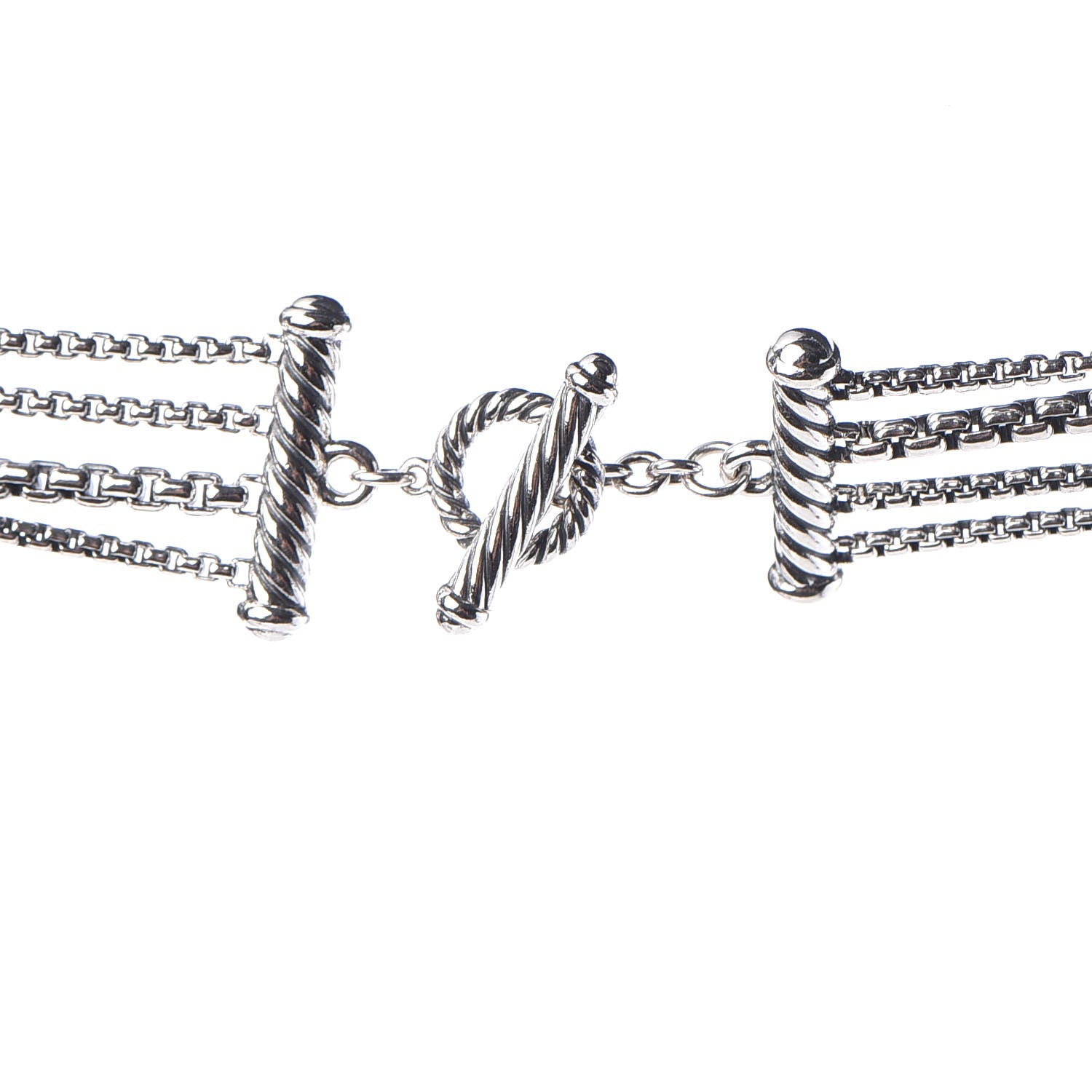 David Yurman Sterling Silver Diamond Blue Topaz Confetti Station Necklace 4 of 5