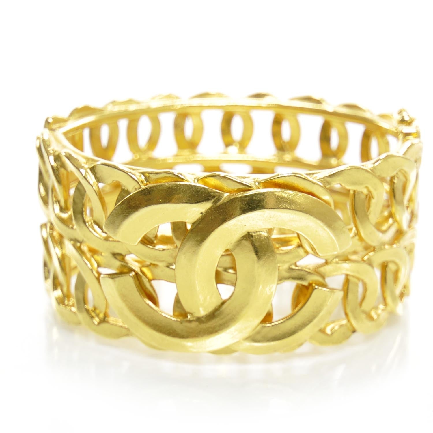 Chanel CC Wide Bracelet Gold 1 of 5