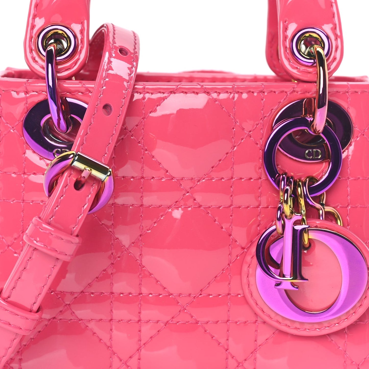 Patent Cannage Micro Lady Dior  Pink