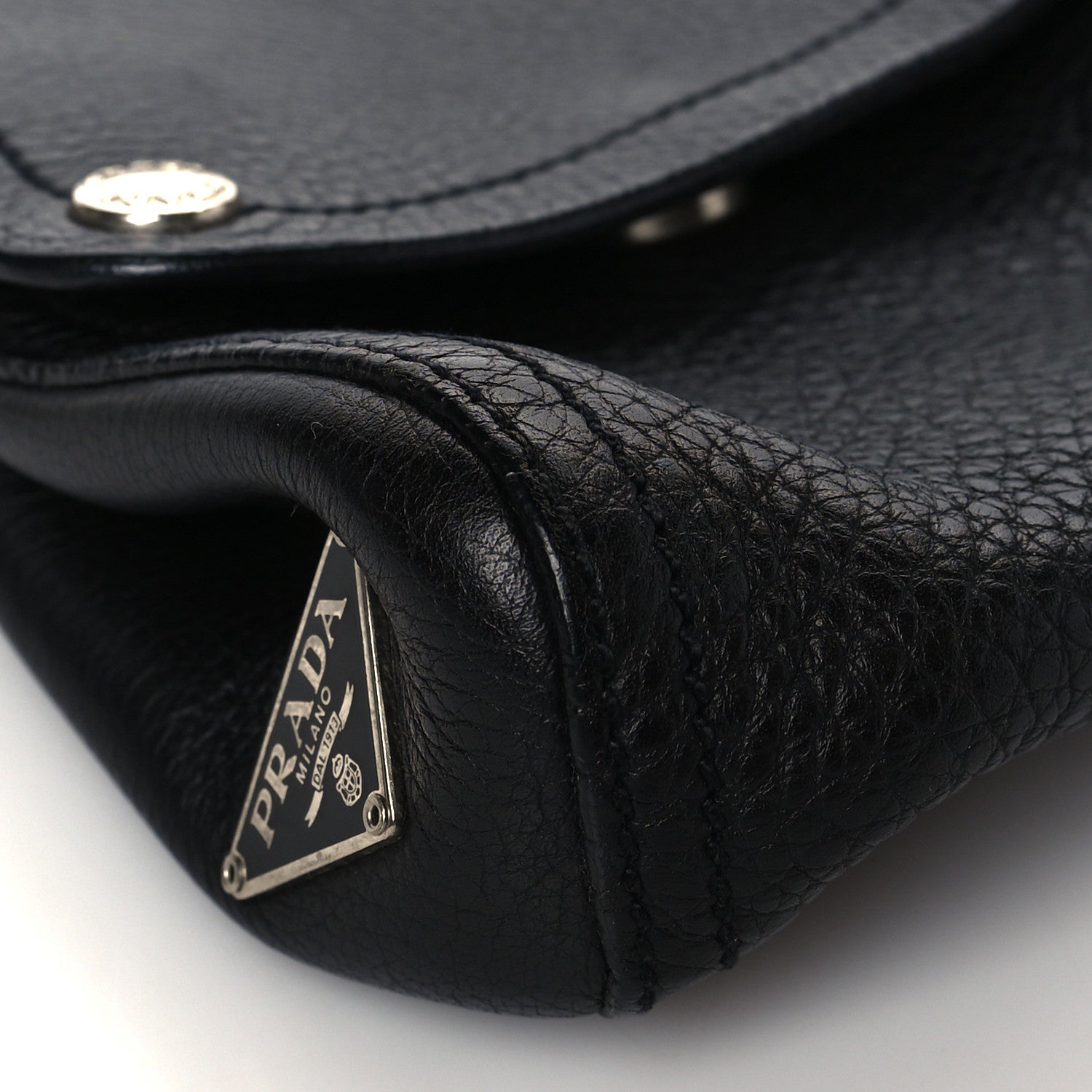 Prada Calfksin Loop Top Handle Bag Black 7 of 8