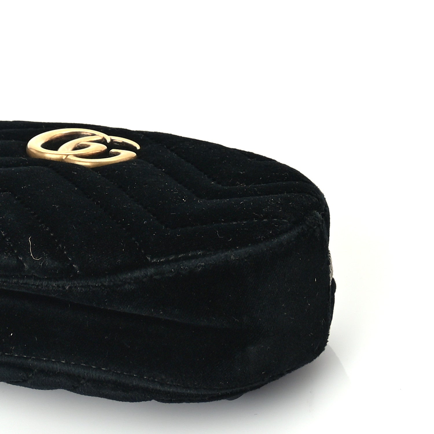 Gucci Velvet Matelasse GG Marmont Belt Bag  95 38 Black 8 of 8