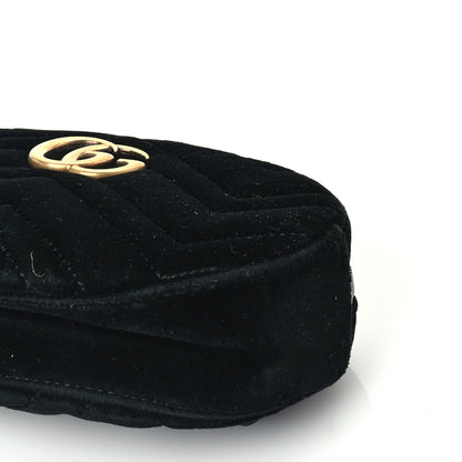 Gucci Velvet Matelasse GG Marmont Belt Bag  95 38 Black 8 of 8