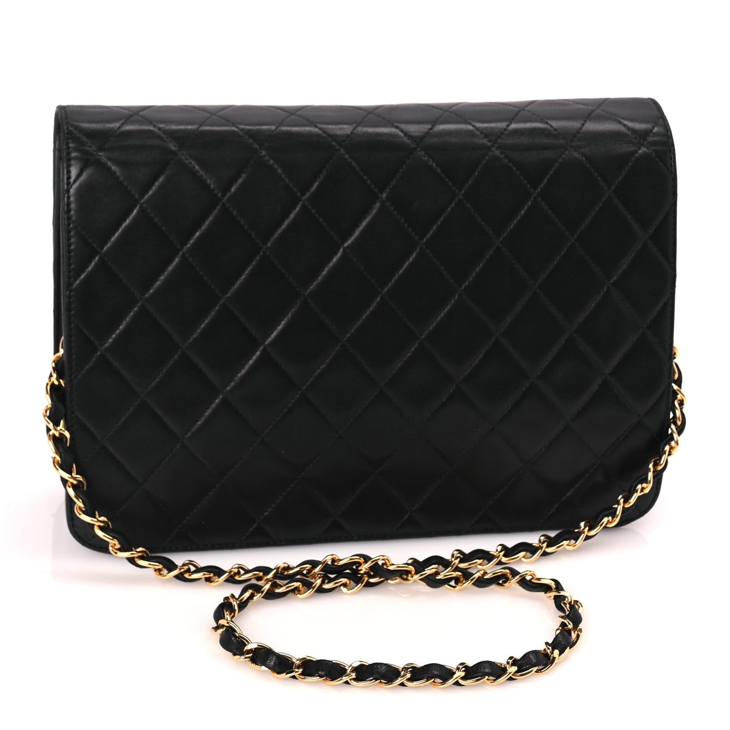Lambskin Quilted Medium Single Flap Black