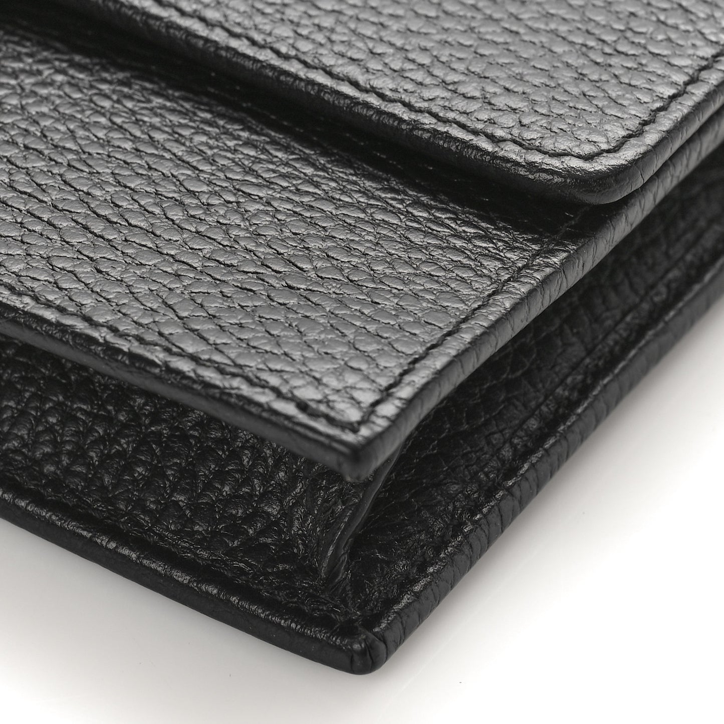 Dollar Calfskin Interlocking G Chain Wallet Black