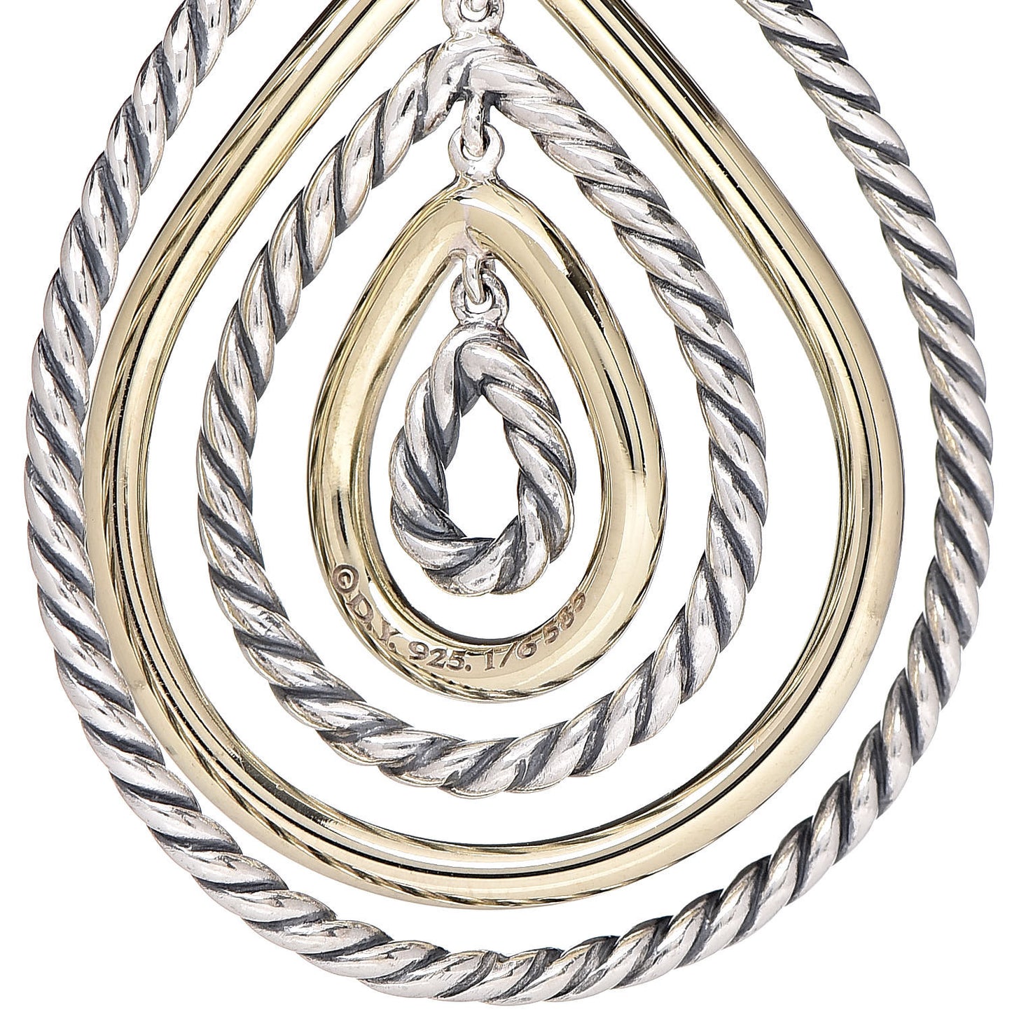 Sterling Silver 14K Yellow Gold Mobile Drop Earrings