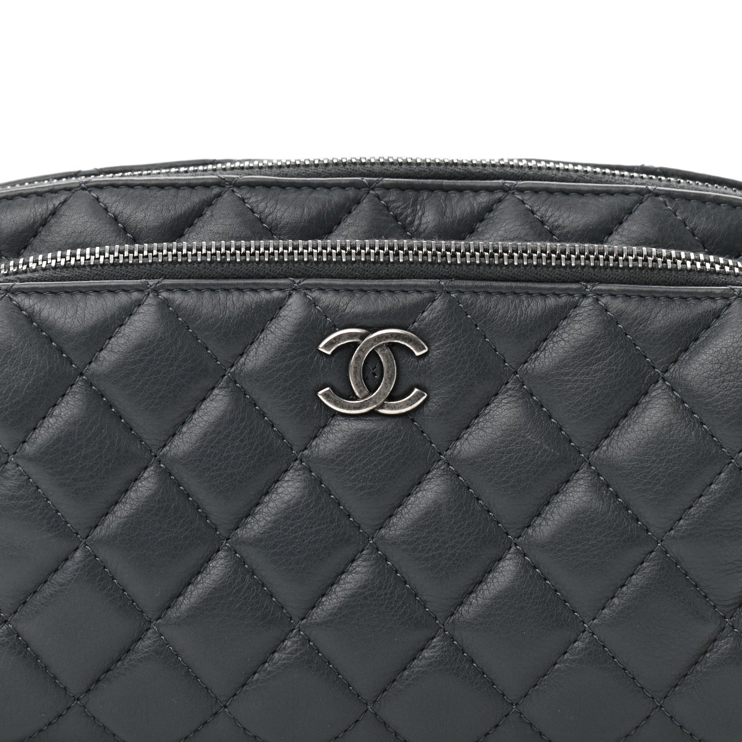 Chanel Calfskin Quilted Waist Bag Dark Grey 8 of 15