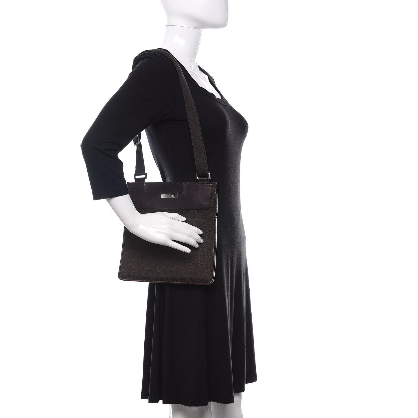 Monogram Messenger Crossbody Bag Brown