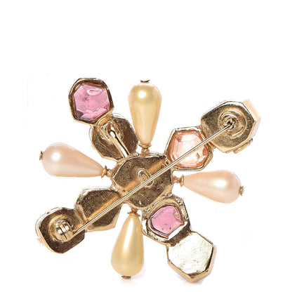 Chanel Crystal Pearl CC Brooch Gold Multicolor 3 of 4