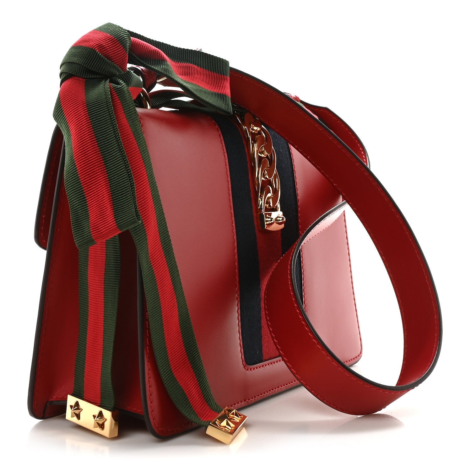 Gucci Calfskin Small Sylvie Shoulder Bag Hibiscus Red 3 of 7
