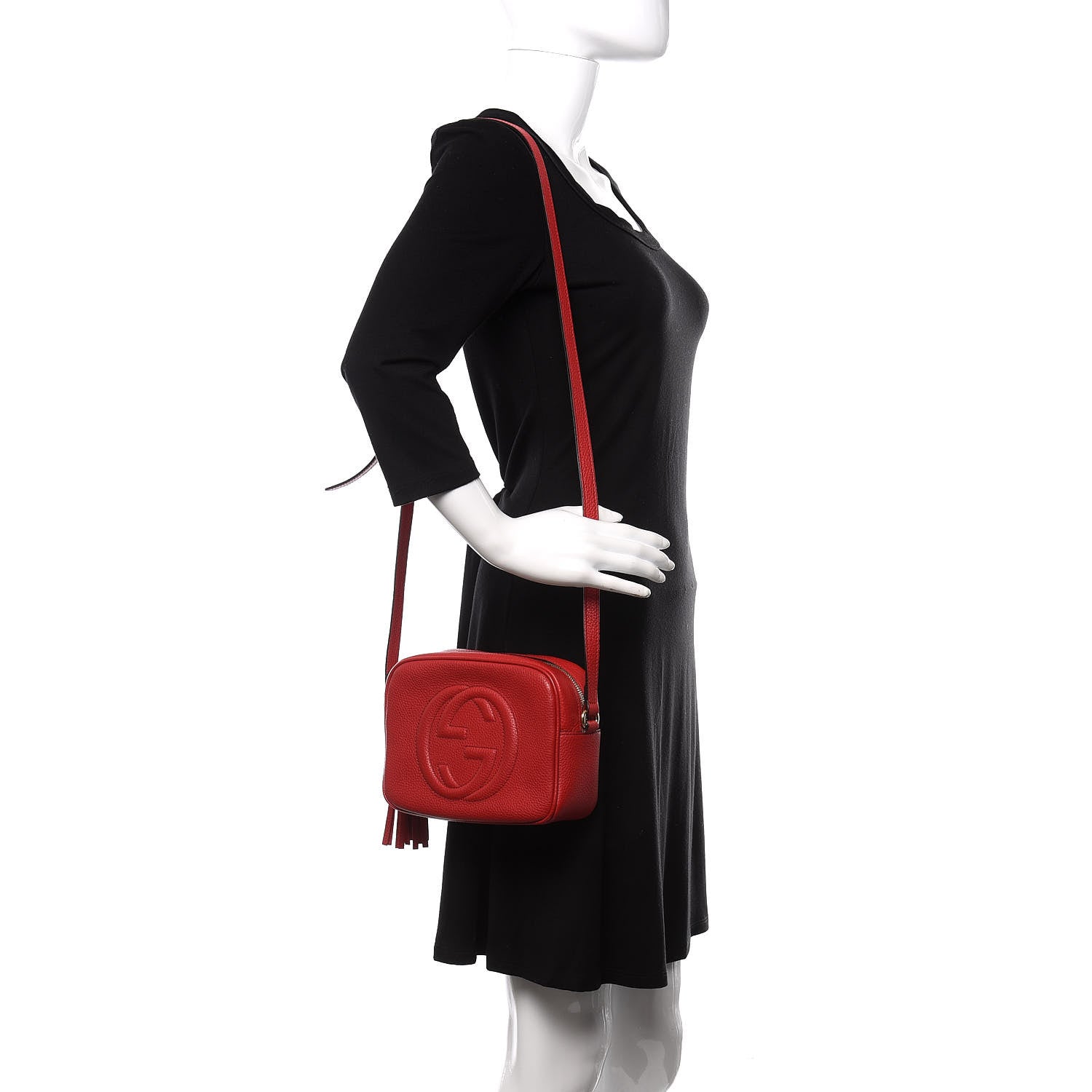 Gucci Pebbled Calfskin Small Soho Disco Bag Tabasco Red 2 of 14
