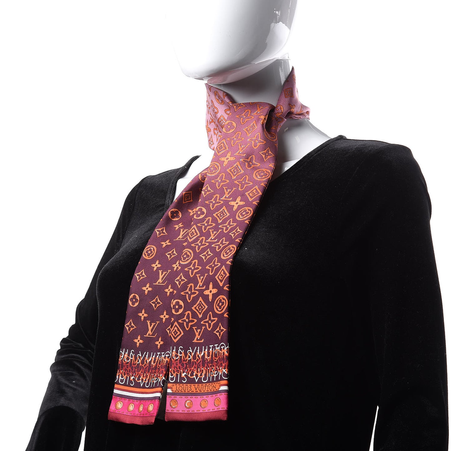 Silk Monogram Map Bandeau Plum Orient