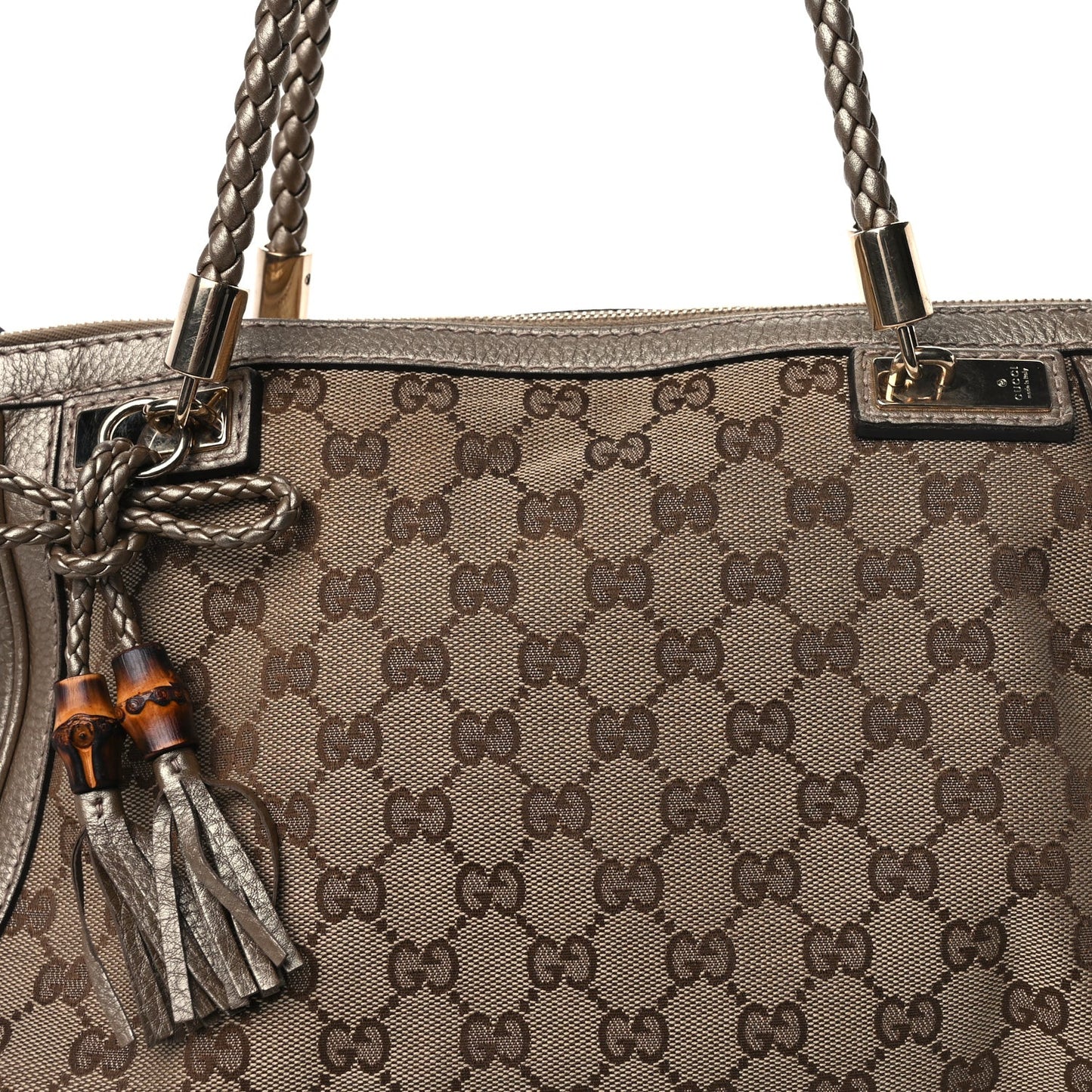 Monogram Cellarius Calfskin Large Bella Top Handle Bag Gold