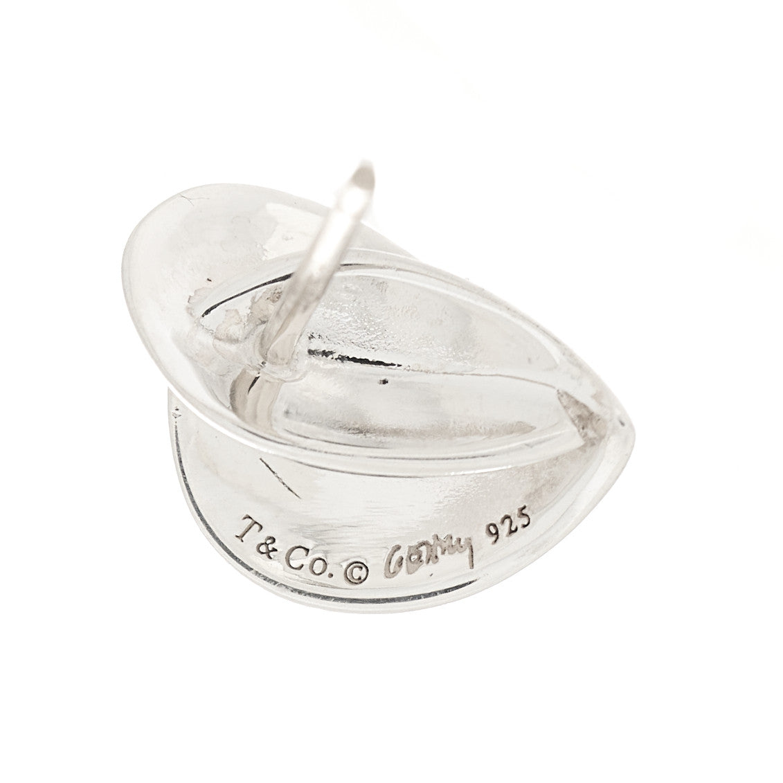 Sterling Silver Frank Gehry Folded Heart Earrings