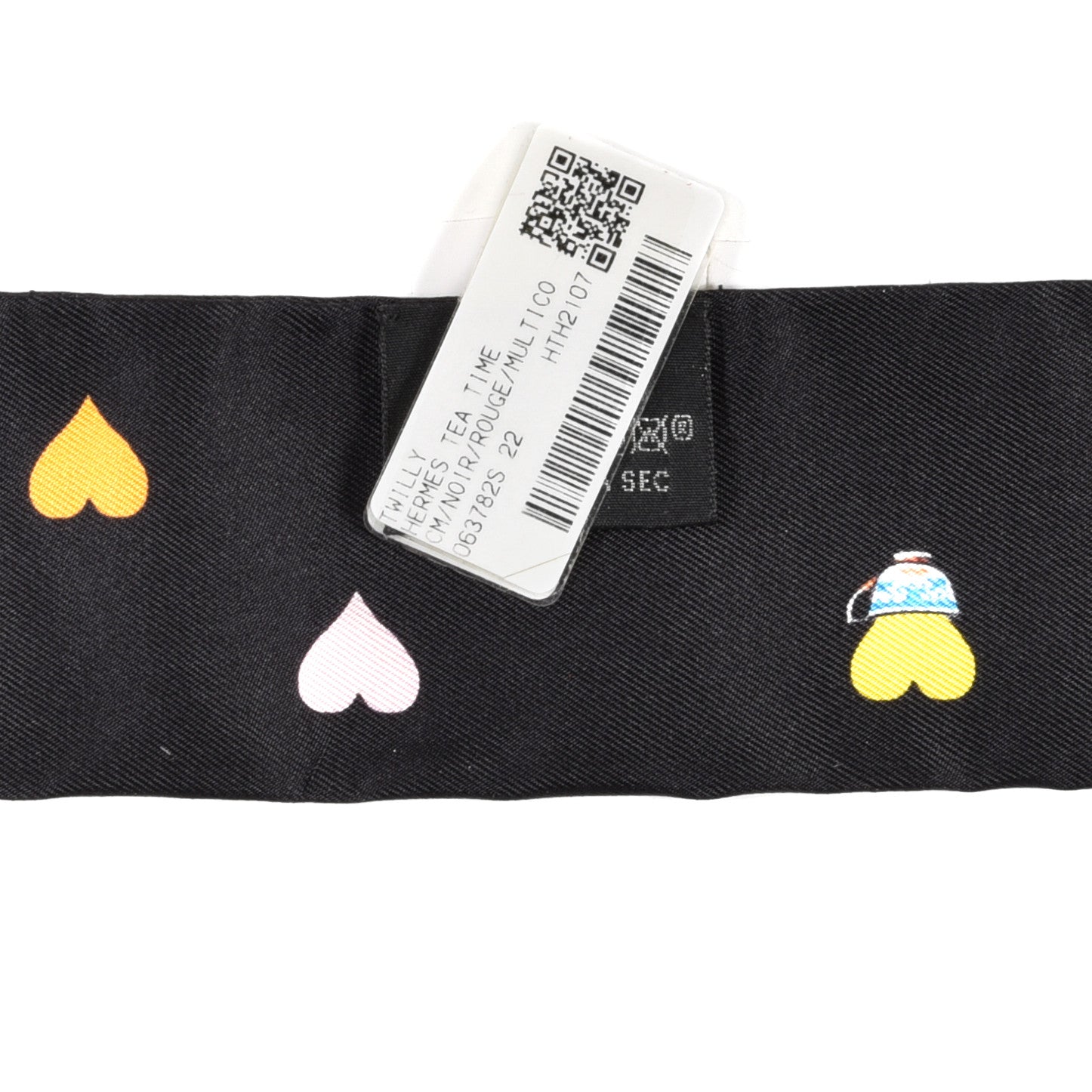 Hermes Silk Tea Time Twilly Black Rouge Multicolor 4 of 4