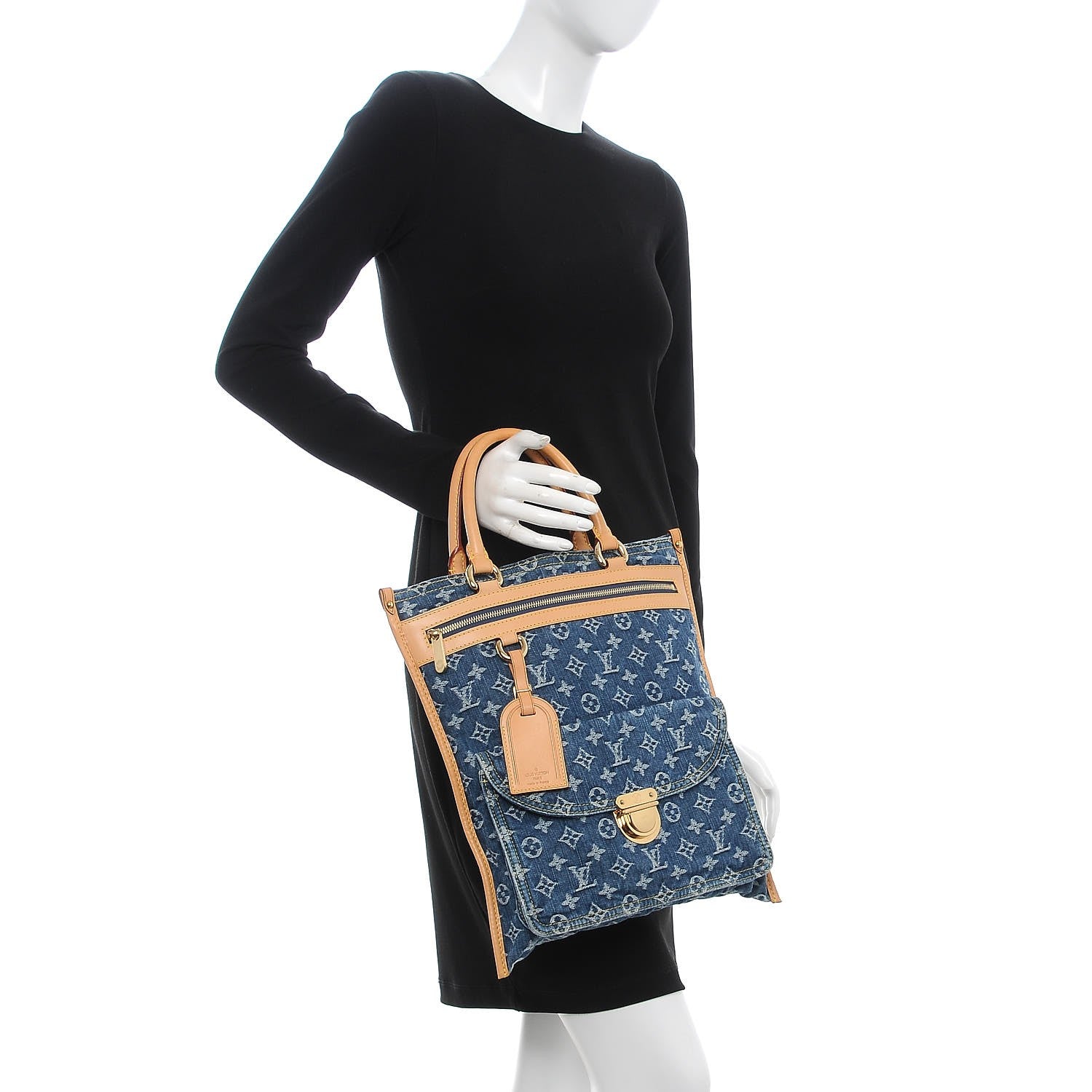 Louis Vuitton Monogram Denim Sac Plat Blue 2 of 7