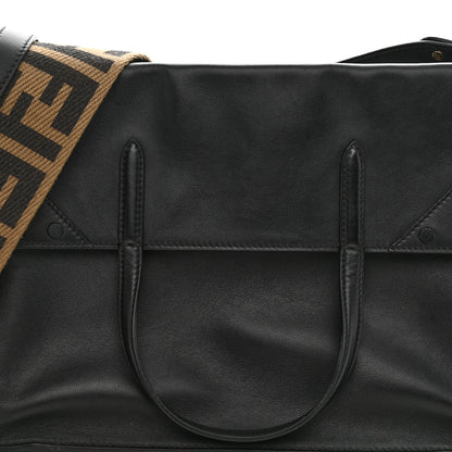 Fendi Vitello Grace Matte Large Flip Tote Black 8 of 11