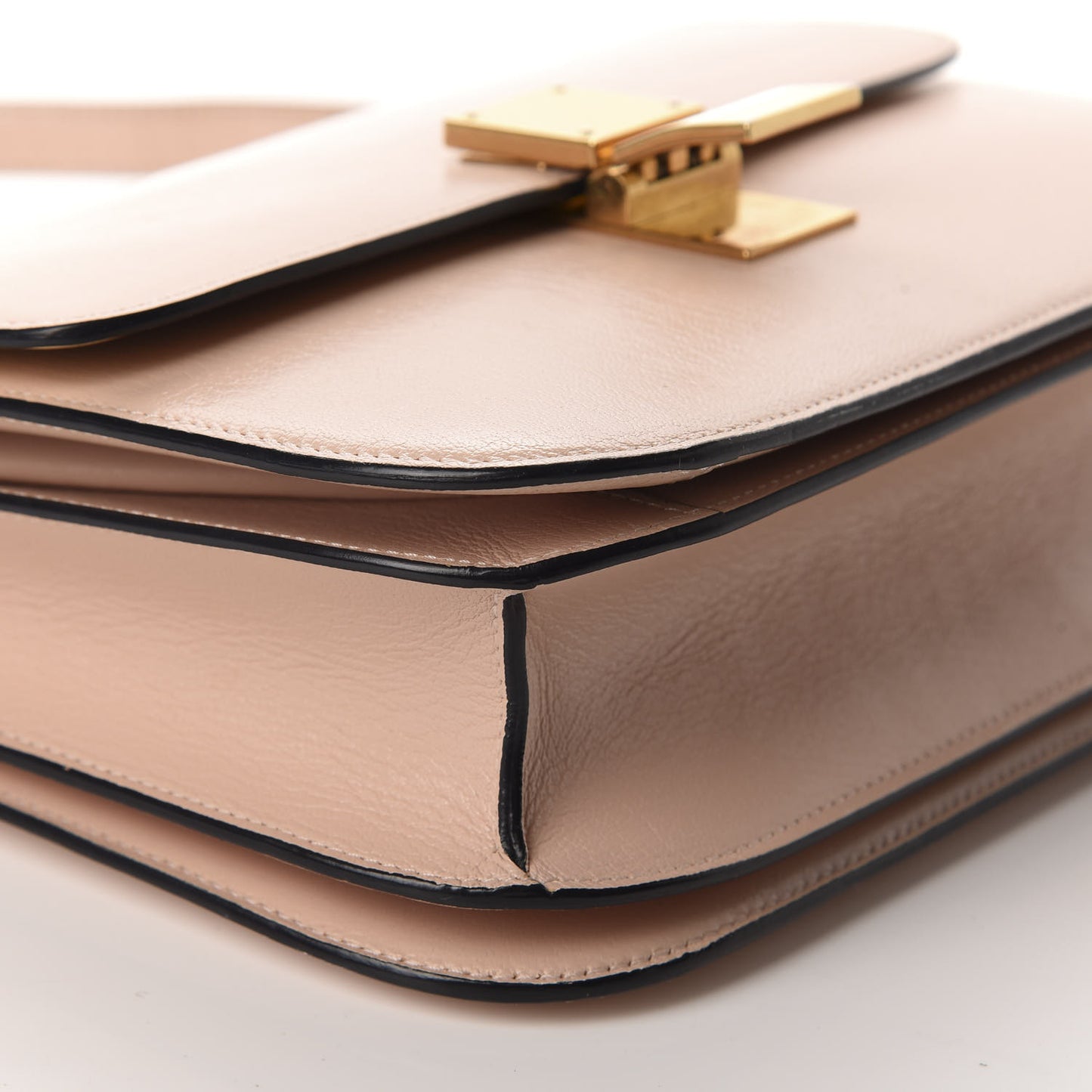 Shiny Goatskin Medium Classic Box Flap Bag Blush