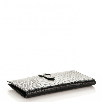 Hermes Matte Alligator Bearn Wallet Black 4 of 8