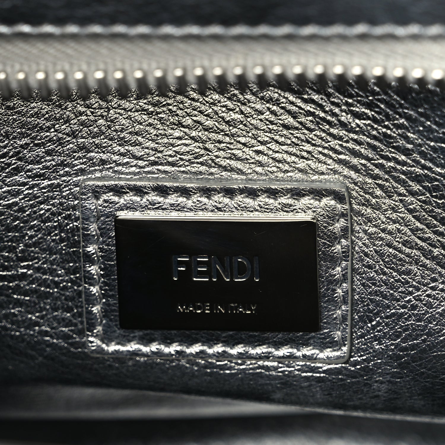Fendi Vitello Catalan Mirror Medium Peekaboo Iconic Satchel Argento 5 of 8