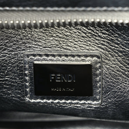Fendi Vitello Catalan Mirror Medium Peekaboo Iconic Satchel Argento 5 of 8