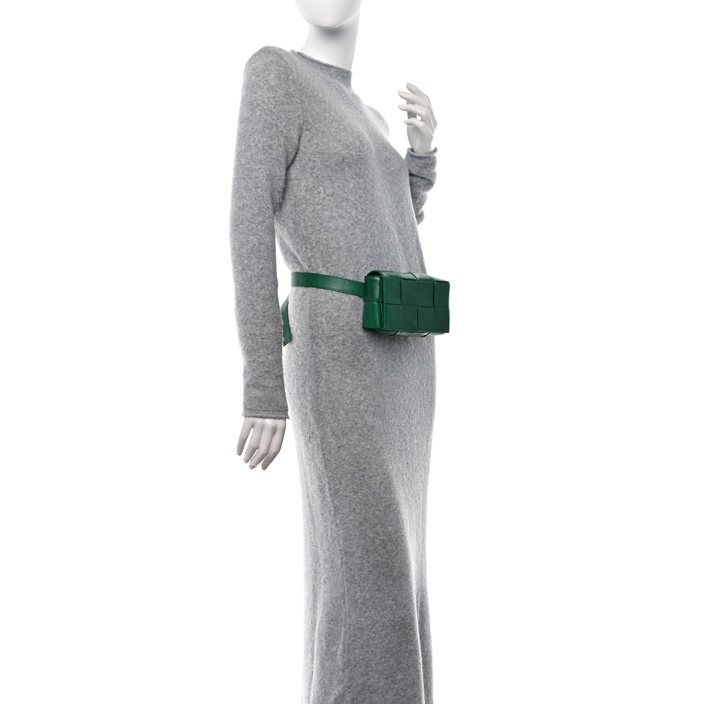 Paper Calfskin Intreccio Cassette Belt Bag Parakeet