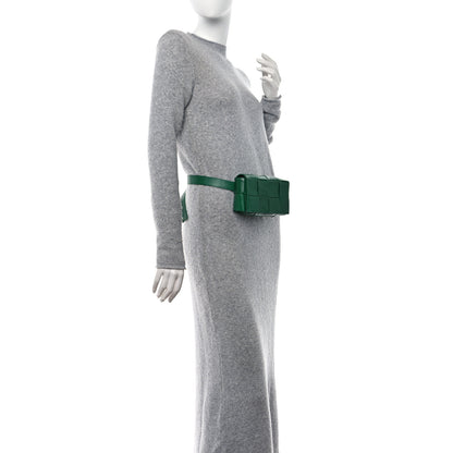 Bottega Veneta Paper Calfskin Intreccio Cassette Belt Bag Parakeet 2 of 9