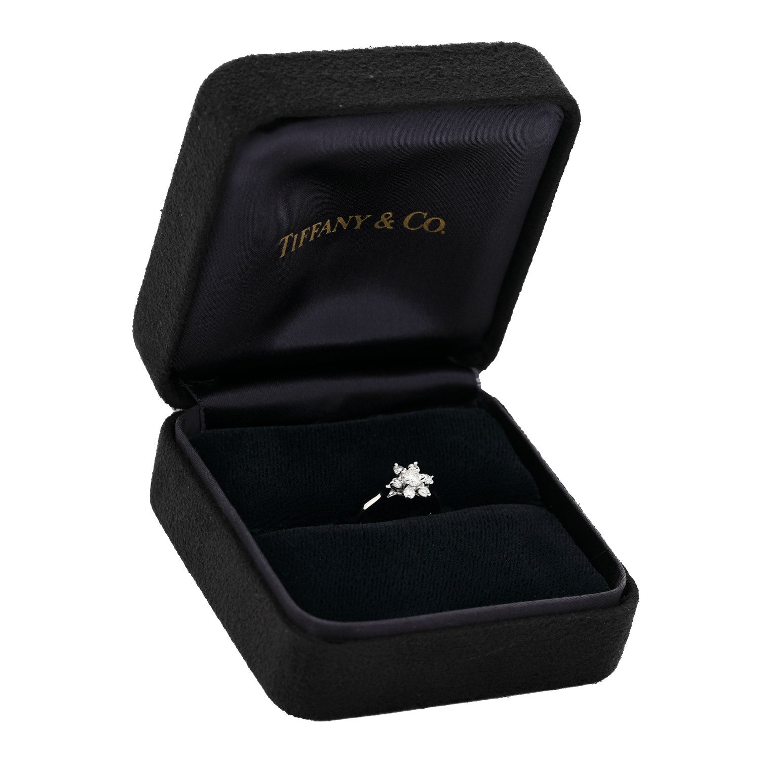 Tiffany Platinum Diamond Flower Ring 49 4.75 7 of 7