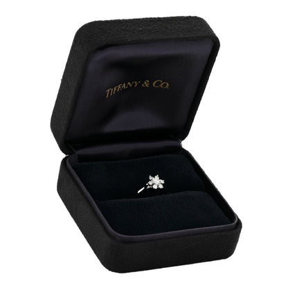 Tiffany Platinum Diamond Flower Ring 49 4.75 7 of 7