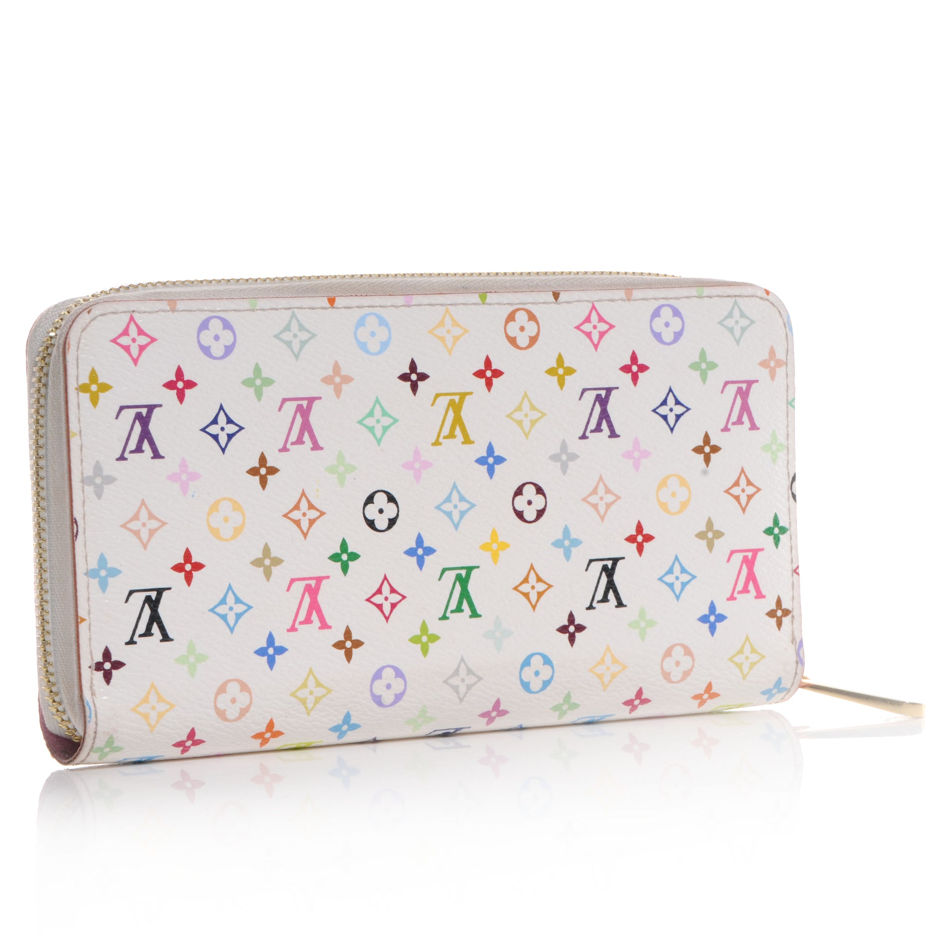Louis Vuitton Monogram Multicolor Zippy Wallet White Litchi 3 of 6