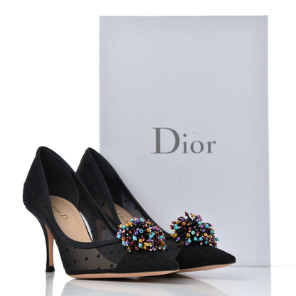 Christian Dior Mesh Blossom Pumps 37.5 Black 10 of 10