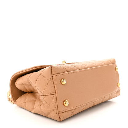 Chanel Caviar Quilted Mini Coco Chain Handle Flap Dark Beige 4 of 11