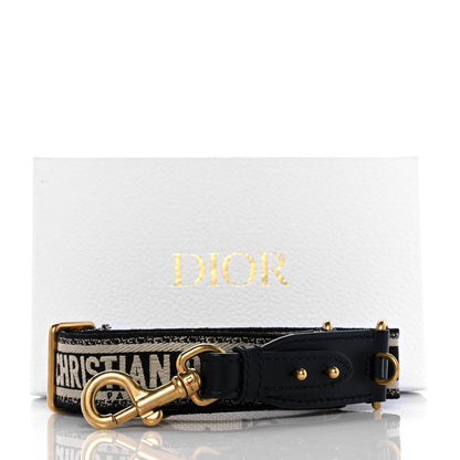 Christian Dior Canvas Embroidered Shoulder Strap Black 6 of 6